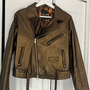 Cuesto Barcelona gold motorcycle jacket